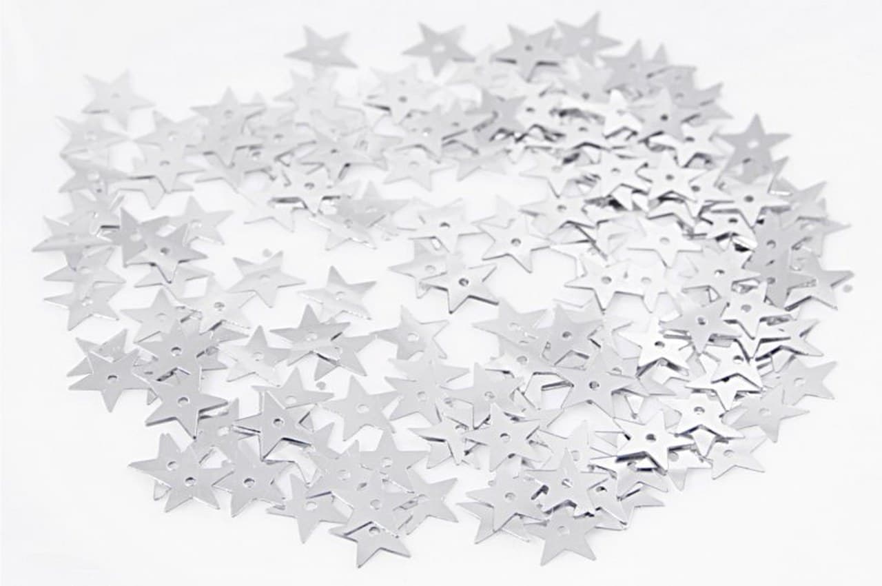 Cekiny gwiazdki duże 13mm/5gram srebrne