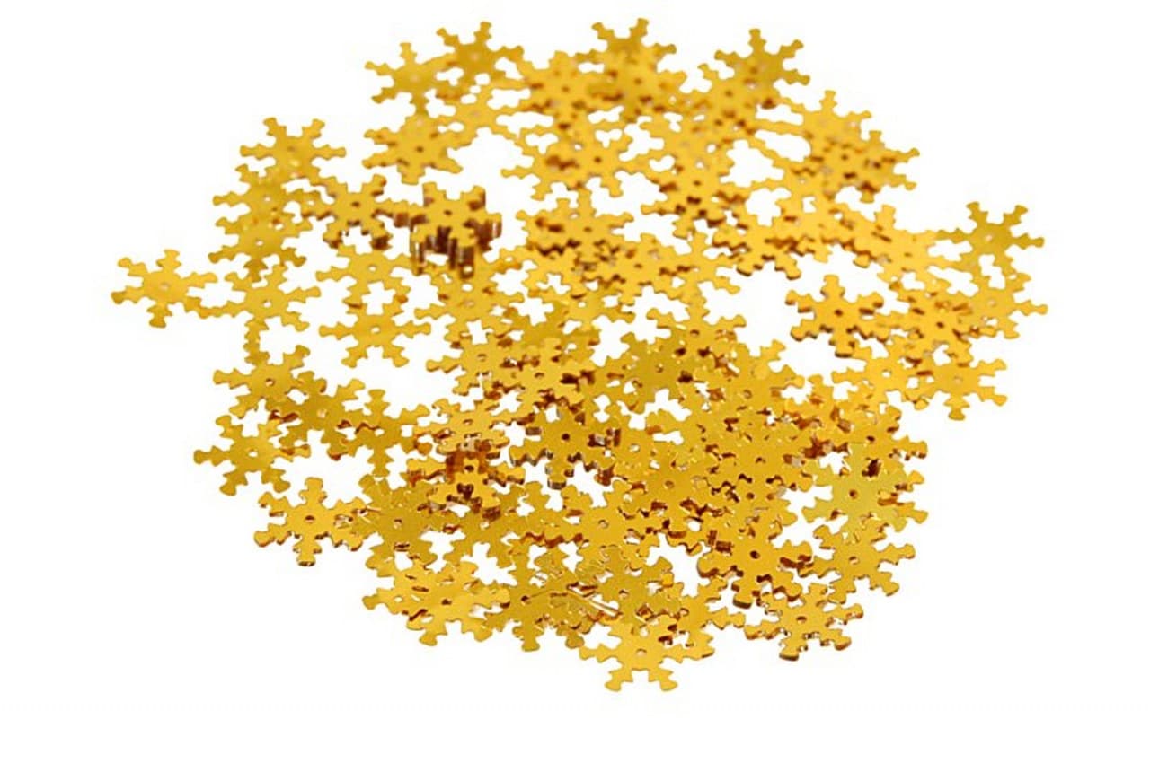 Cekiny śnieżynki 15mm/5gram złote
