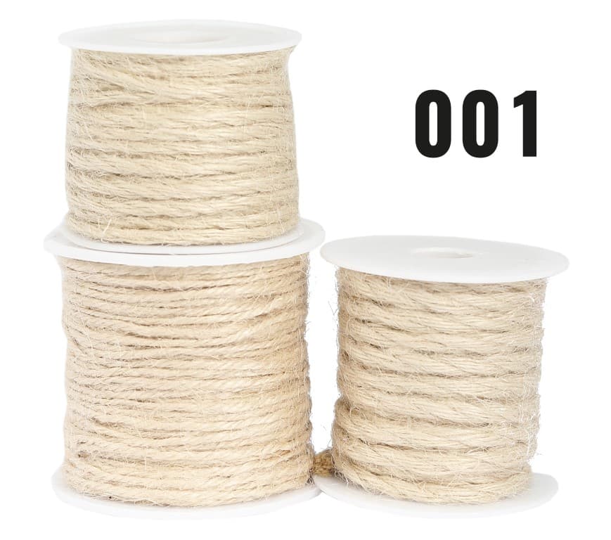 Sznurek jutowy pleciony, 3mm/10mb, biały