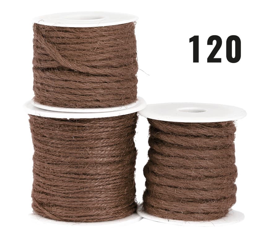 Sznurek jutowy pleciony, 3mm/10mb, brązowy