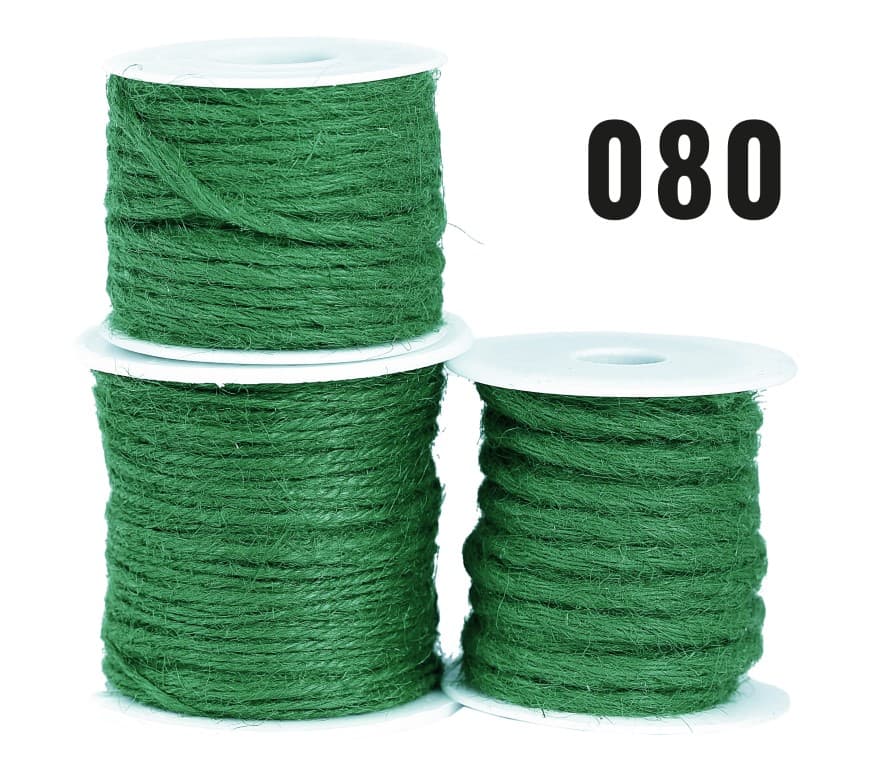 Sznurek jutowy pleciony, 5mm/5mb, zielony