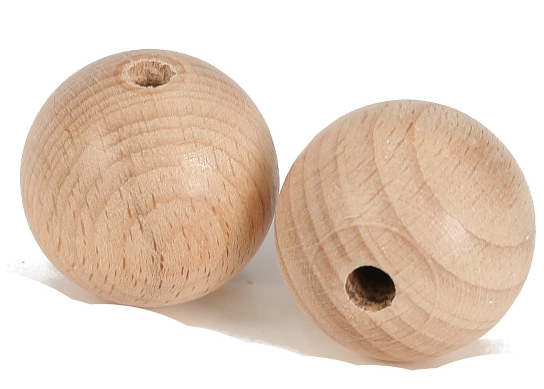 Korale, perły drewniane z dziurką, śr.30mm/2szt