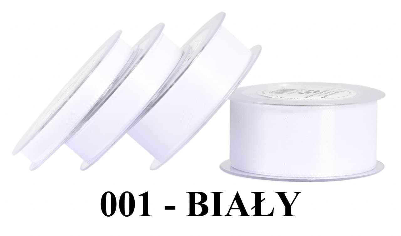 Wstążka z tafty, 25mm/22mb, biała