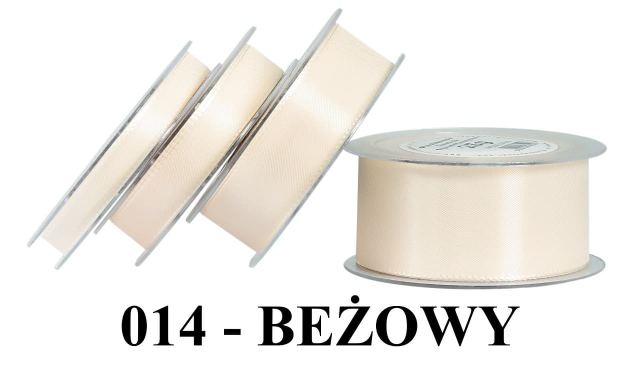 Wstążka z tafty, 25mm/22mb, beżowa