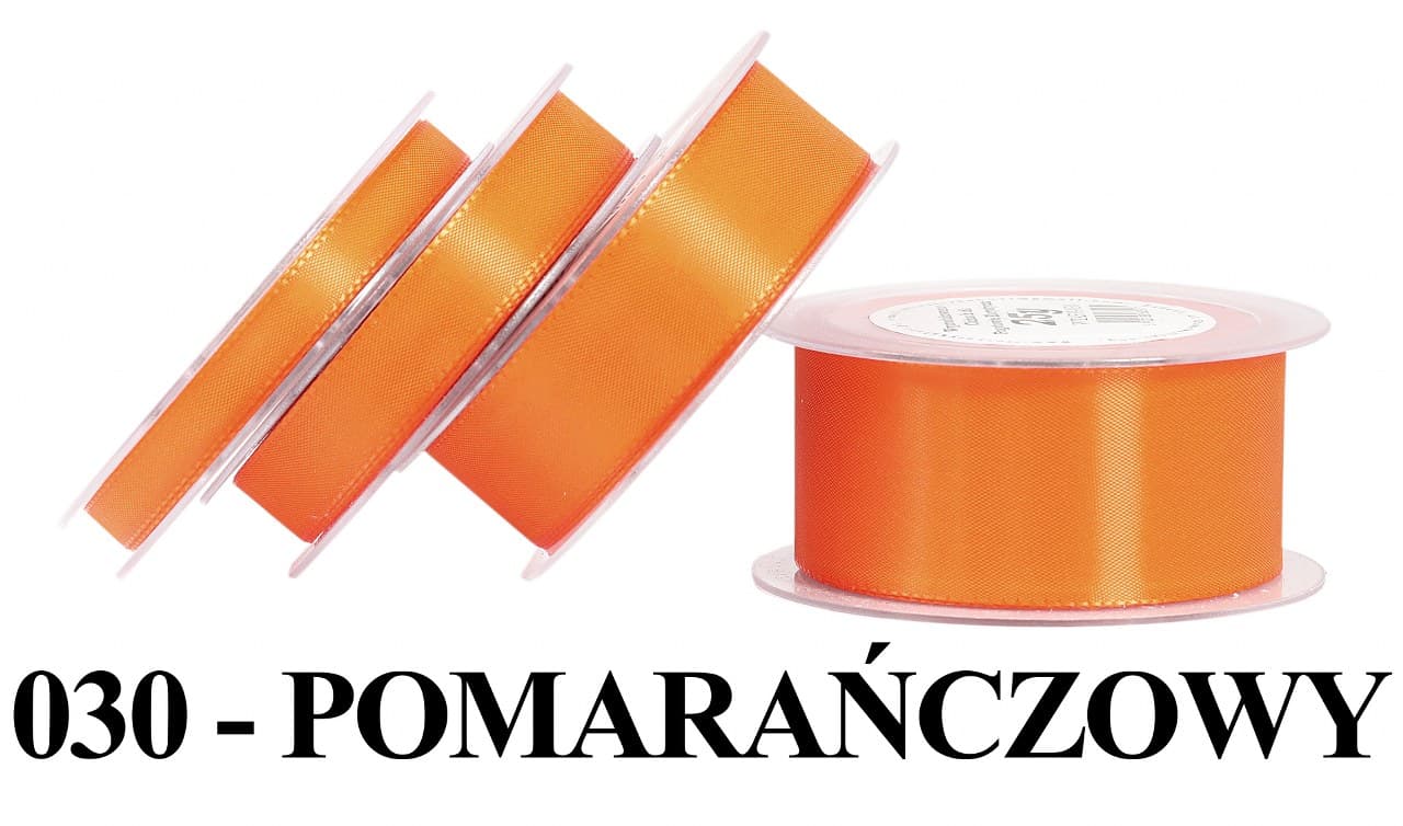 Wstążka z tafty, 25mm/22mb, pomarańczowa