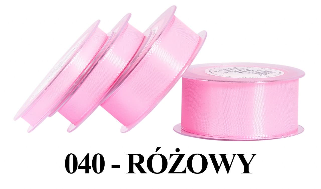 Wstążka z tafty, 25mm/22mb, różowa