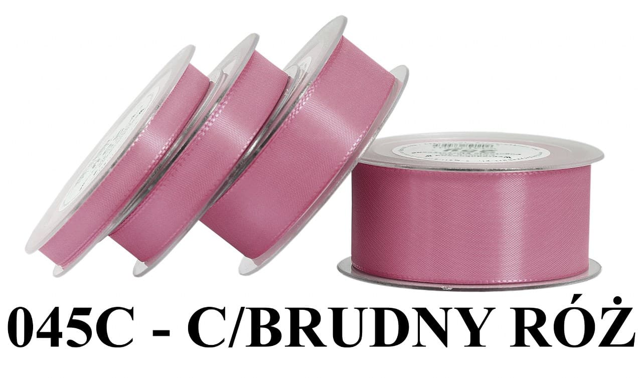 Wstążka z tafty, 25mm/22mb, ciemny brudny róż