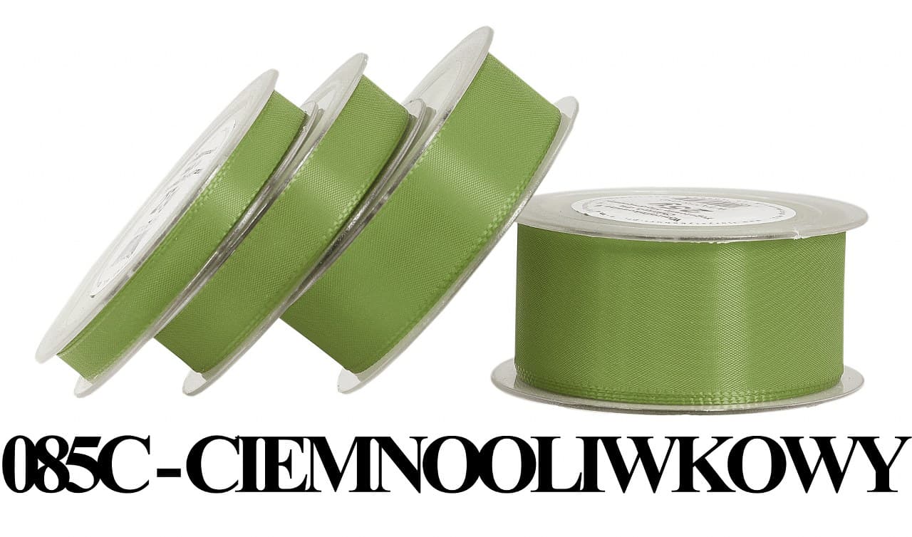 Wstążka z tafty, 25mm/22mb, ciemna oliwka