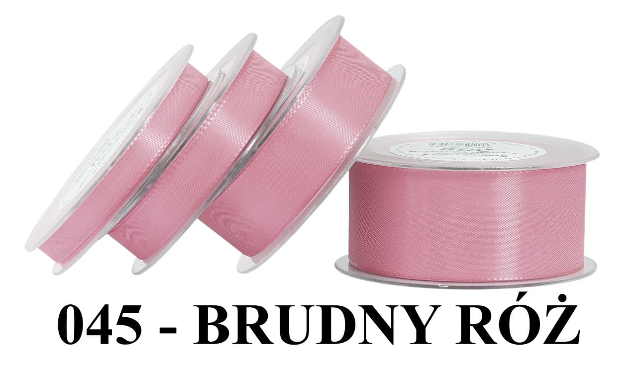 Wstążka z tafty, 15mm/22mb, brudny róż