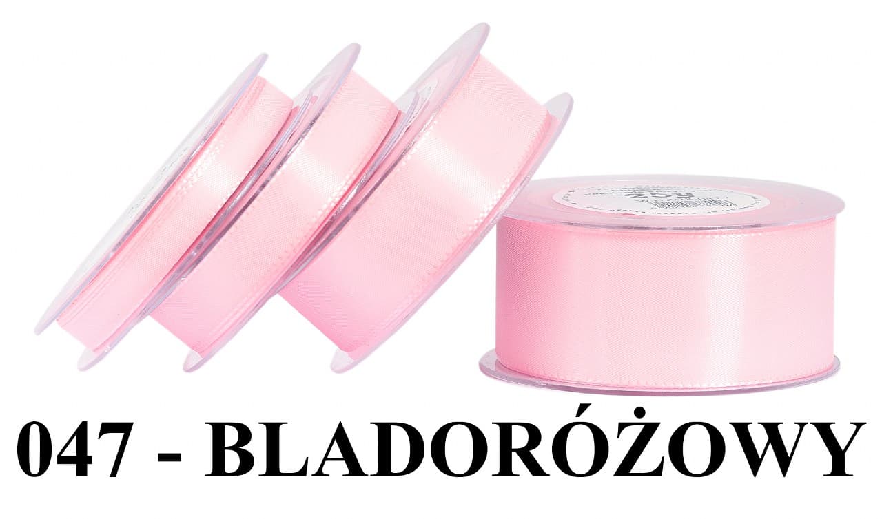 Wstążka z tafty, 15mm/22mb, blady róż