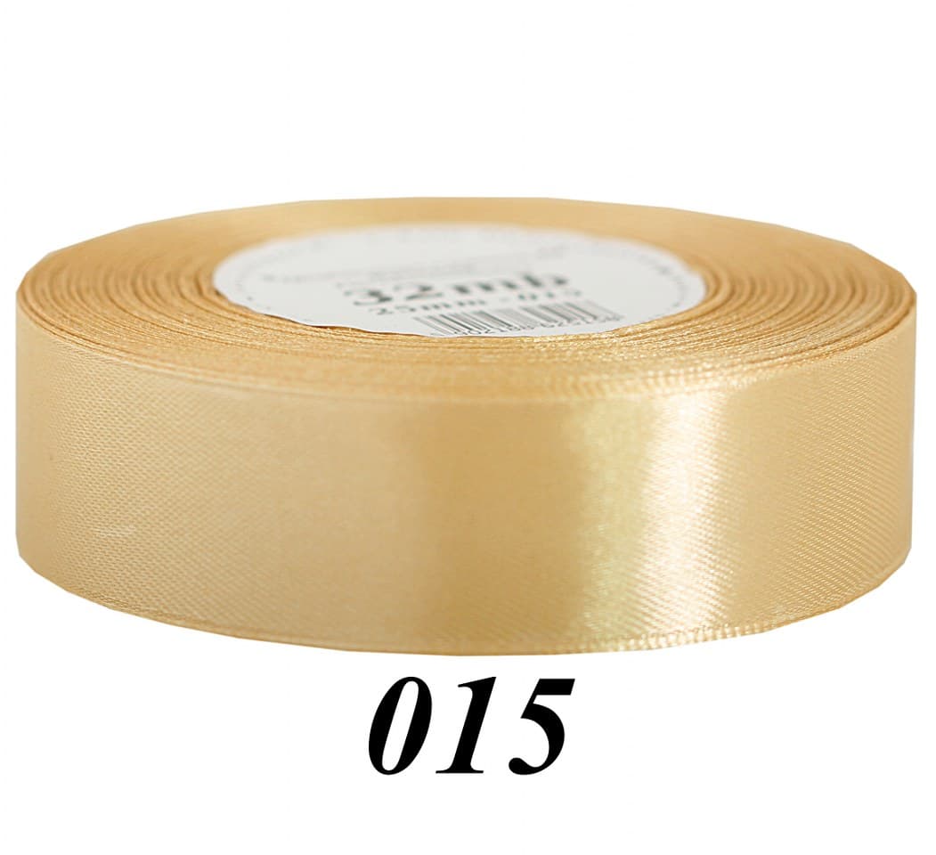 Wstążka satynowa 25mm/32mb, ciemnobeżowa