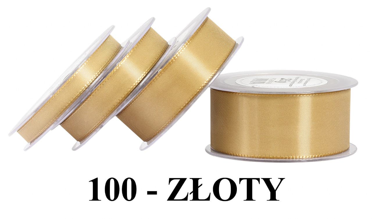 Wstążka z tafty, 15mm/22mb, złota