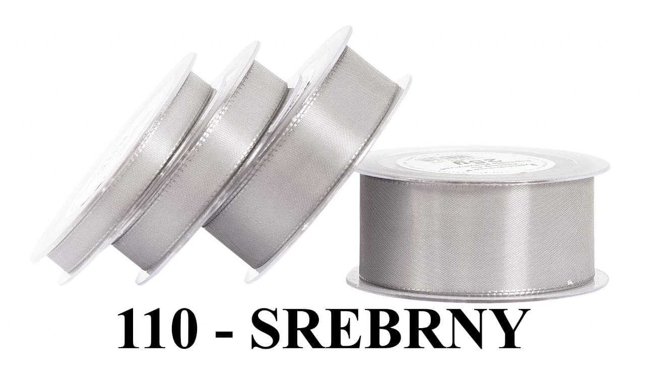 Wstążka z tafty, 15mm/22mb, srebrna