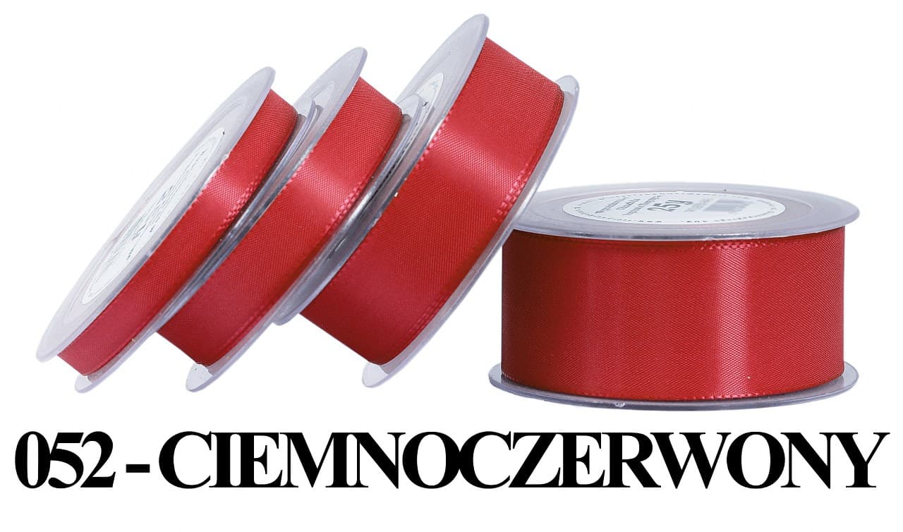 Wstążka z tafty, 38mm/22mb, ciemnoczerwona