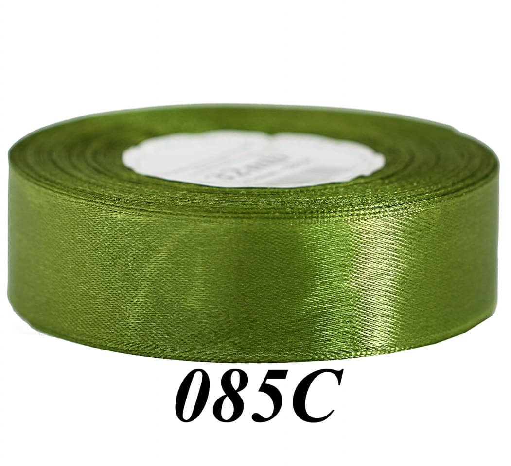 Wstążka satynowa 25mm/32mb, ciemna oliwka