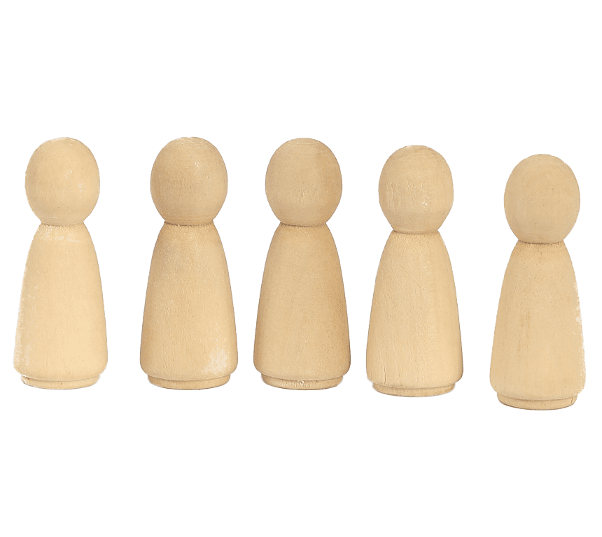 Pionek, figurka z drewna 16x40mm/5 szt.