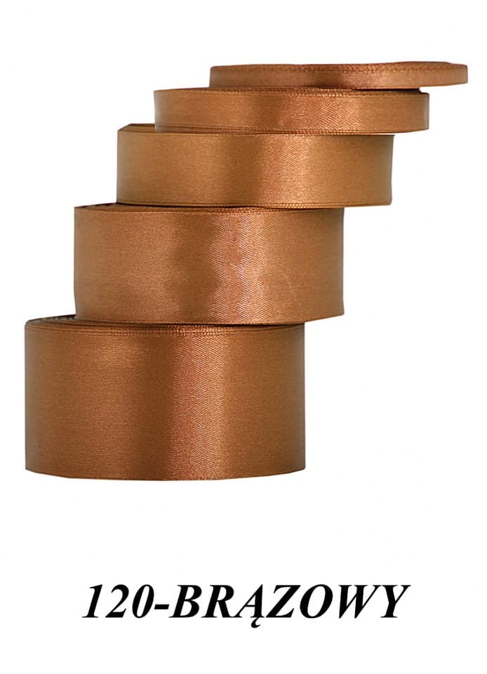 Wstążka satynowa 6mm/32mb, brązowa