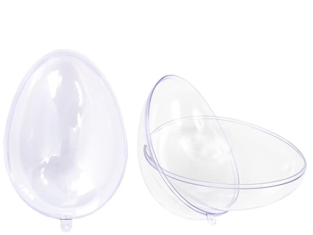 Jajo plastikowe akrylowe 2 połówki, wys.6cm/10szt