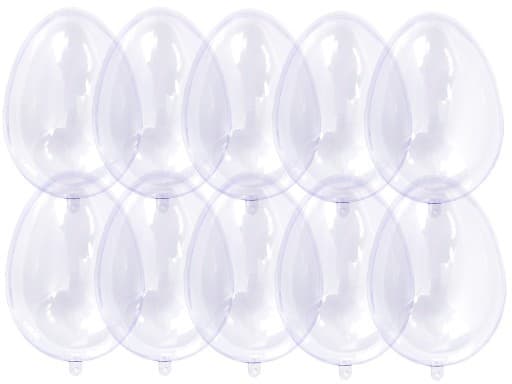 Jajo plastikowe akrylowe 2 połówki, wys.6cm/10szt