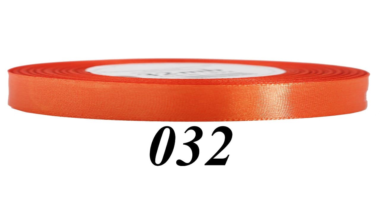 Wstążka satynowa 6mm/32mb, ciemny pomarańcz