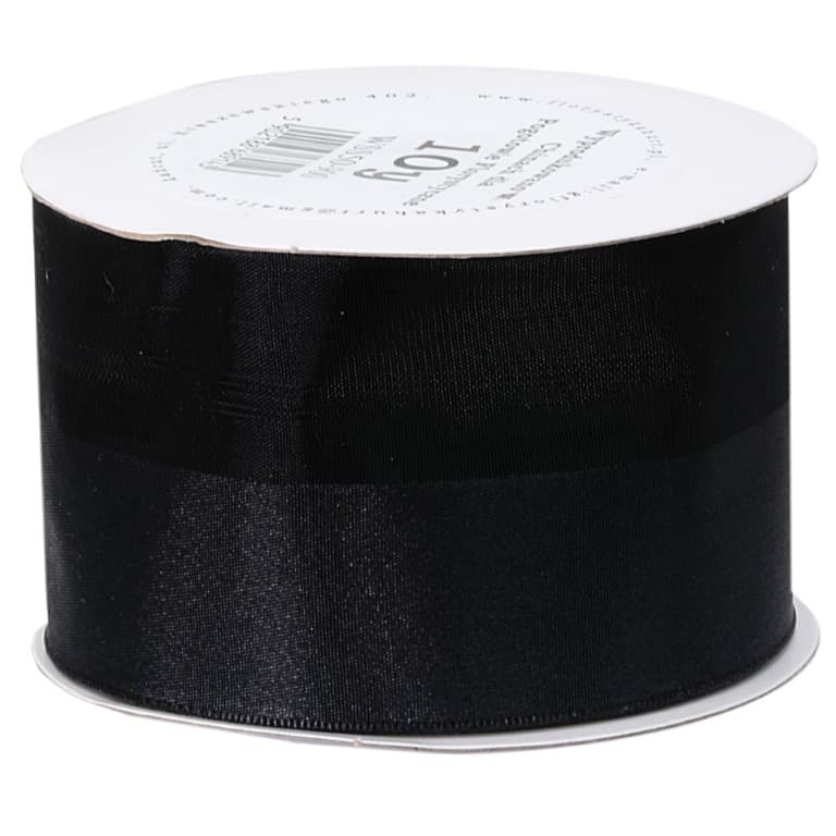 Wstążka pół atłas/ pół szyfon, 50mm/9mb, czarna