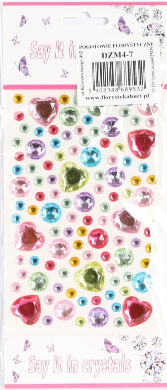 Dżety samoprzylepne Serca MIX -  kolor nr 7