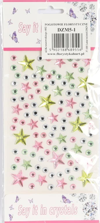 Dżety samoprzylepne Gwiazdy MIX -  kolor nr 1
