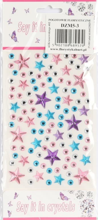 Dżety samoprzylepne Gwiazdy MIX -  kolor nr 3
