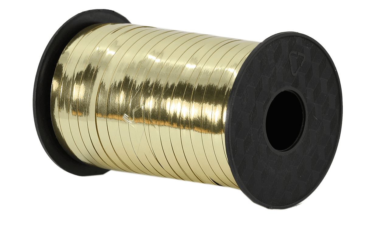 Wstążka plastikowa PP 0,5cm/225mb, złota metal