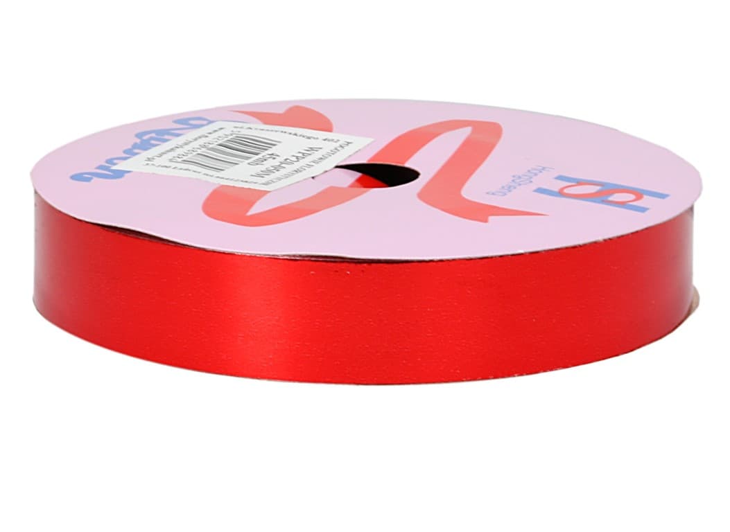 Wstążka plastikowa PP 2cm/45mb, czerwona metal