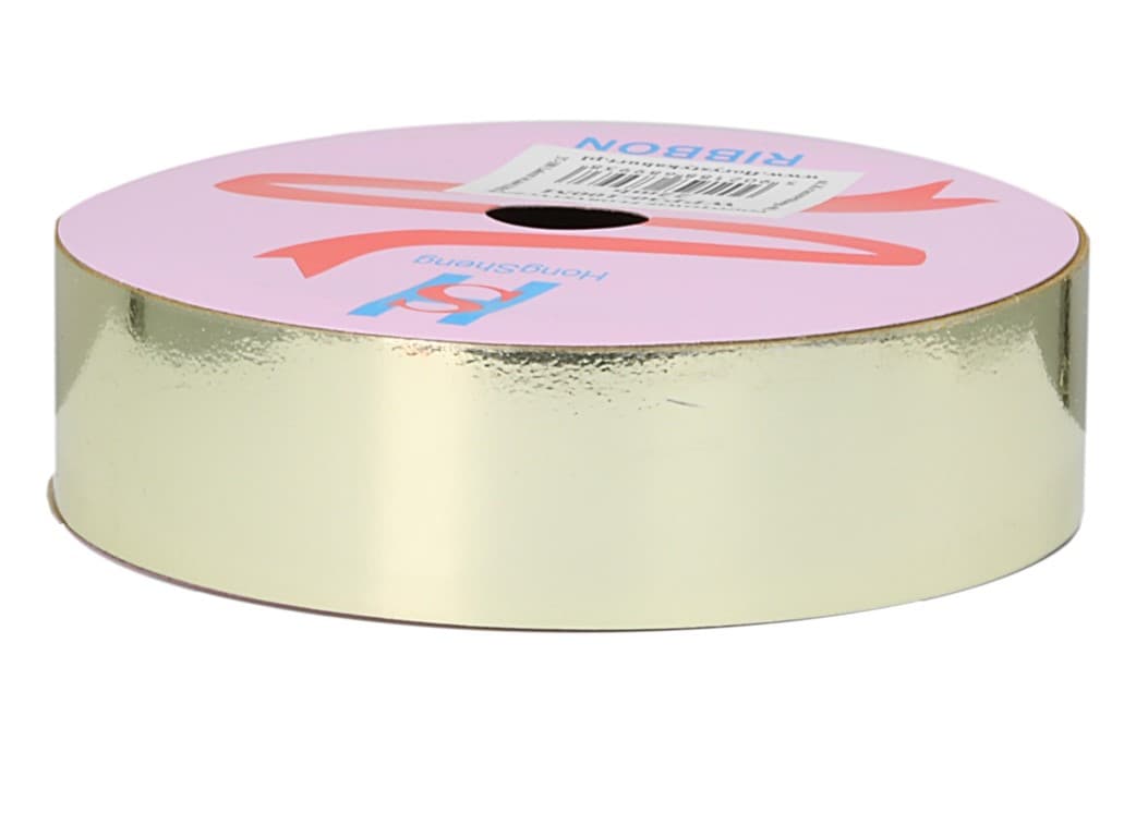 Wstążka plastikowa PP 3cm/22mb, złota metal