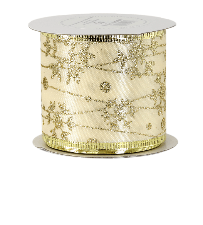 Wstążka satynowa z brokatem 63mm/5y, wzór 9