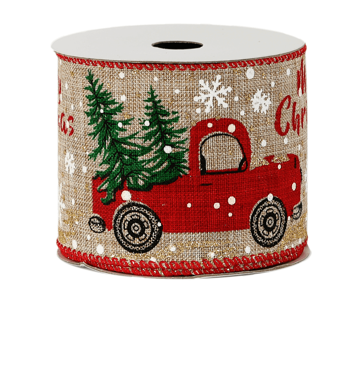 Wstążka jutowa CARS z brokatem 63mm/5y, natura