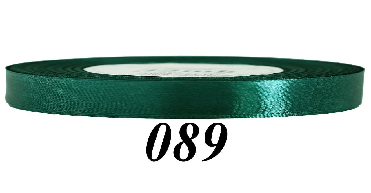 Wstążka satynowa 6mm/32mb, zieleń butelkowa
