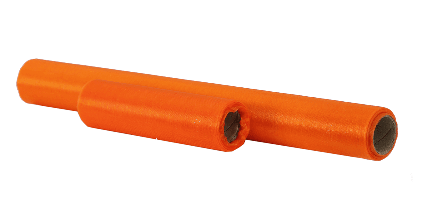 Organza nieobszywana miękka, 40cm/8,1mb, pomarańcz