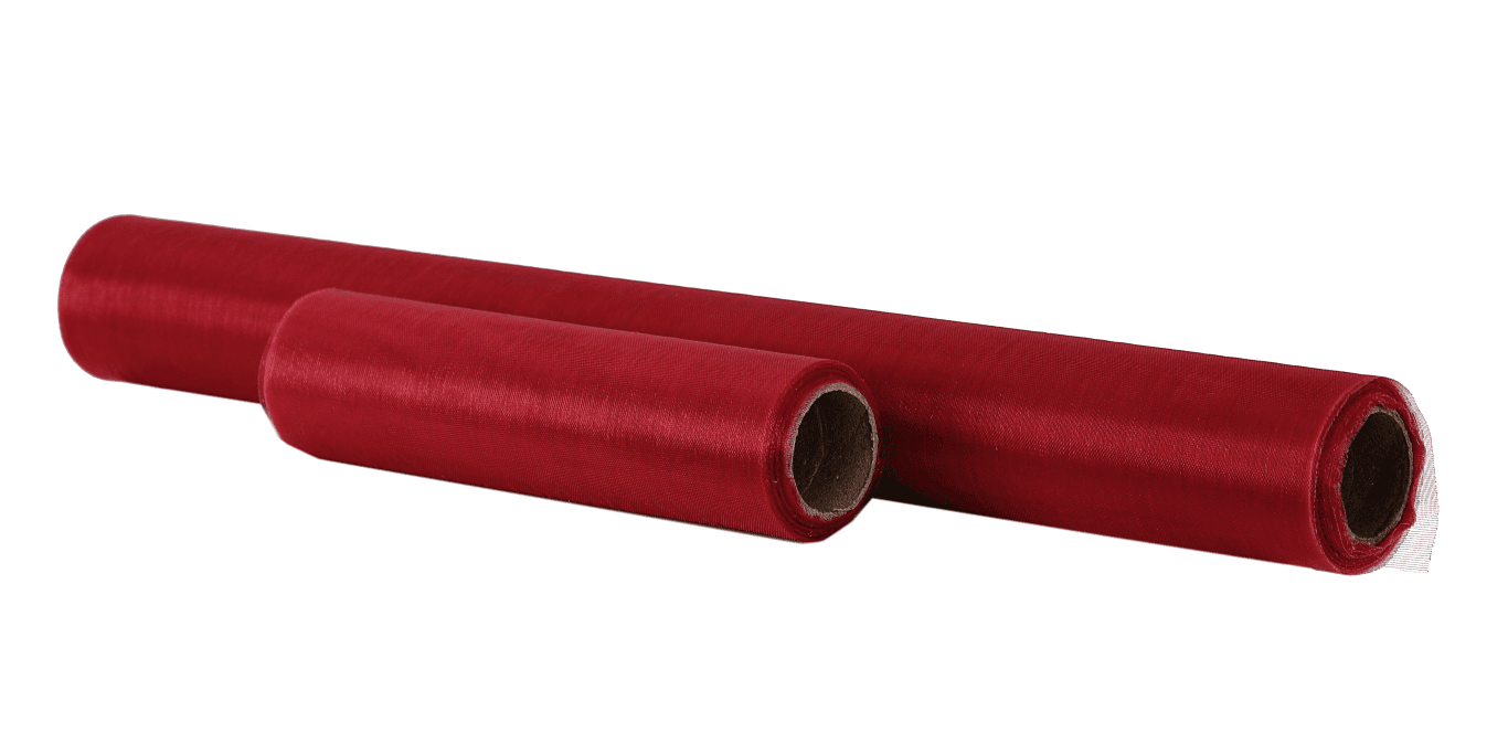 Organza nieobszywana miękka, 40cm/8,1mb c.czerwona