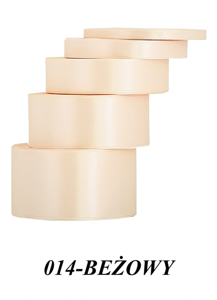 Wstążka satynowa 12mm/32mb, beżowa