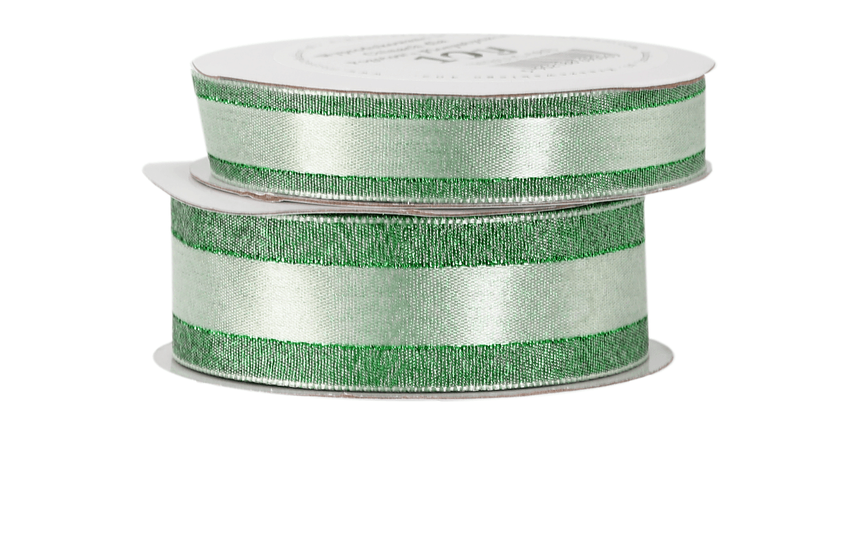 Wstążka satyna/pasek brokat 15mm/9mb, zielona