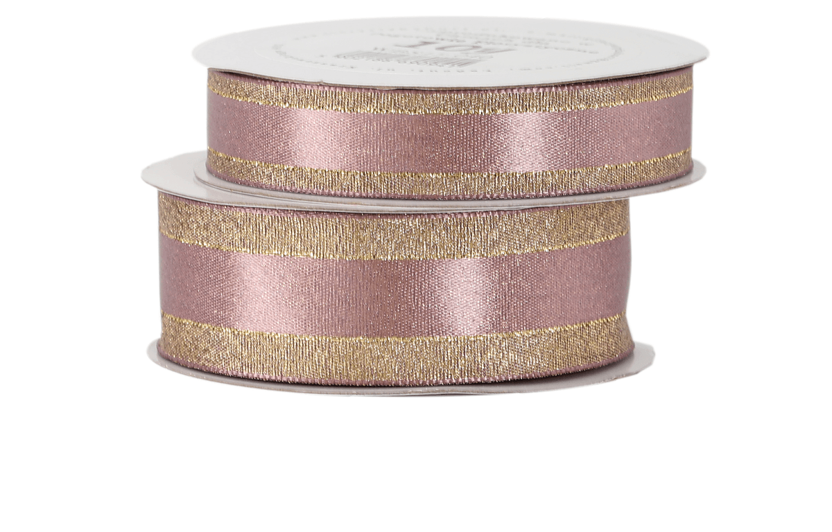 Wstążka satyna/pasek brokat 15mm/9mb, różowa