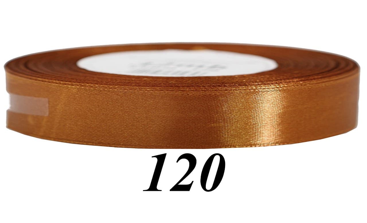 Wstążka satynowa 12mm/32mb, brązowa