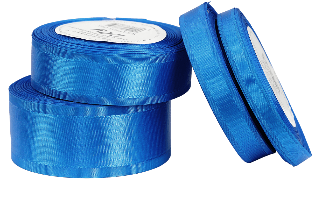 Wstążka z paskami satyna/tafta 15mm/20y, niebieska