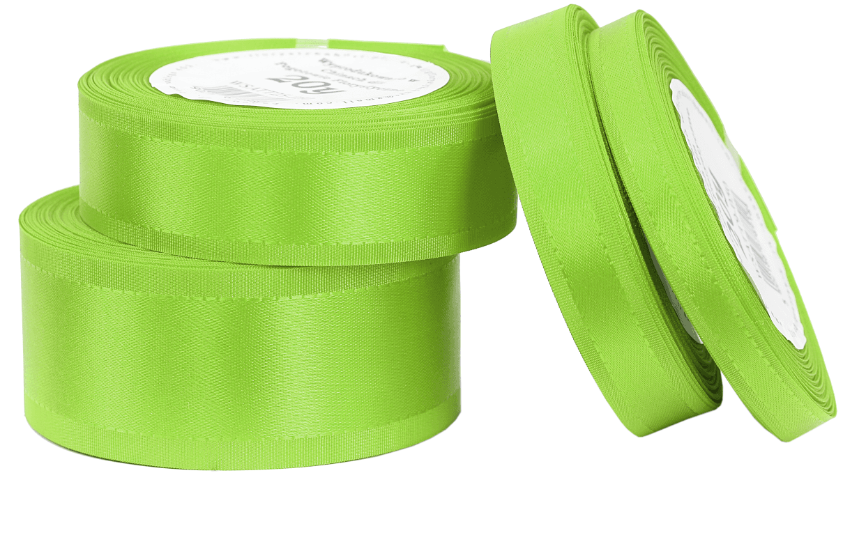 Wstążka z paskami satyna/tafta 38mm/20y seledynowa