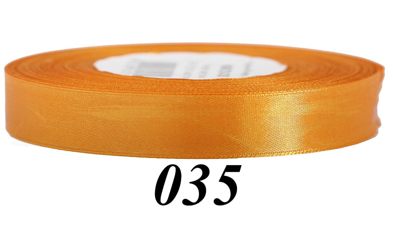 Wstążka satynowa 12mm/32mb, bursztynowa