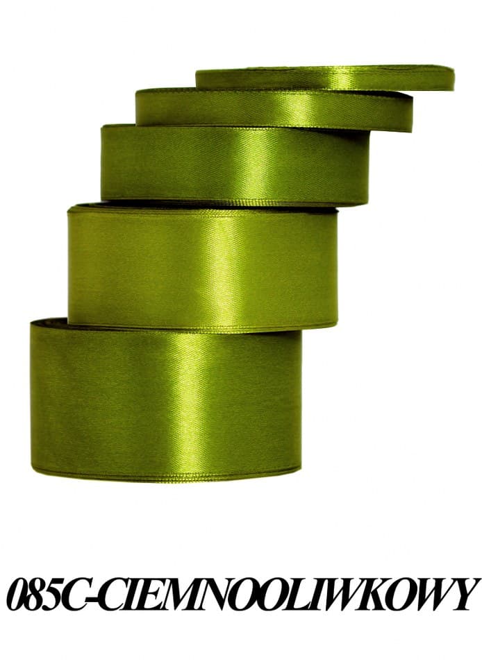 Wstążka satynowa 12mm/32mb, ciemna oliwka