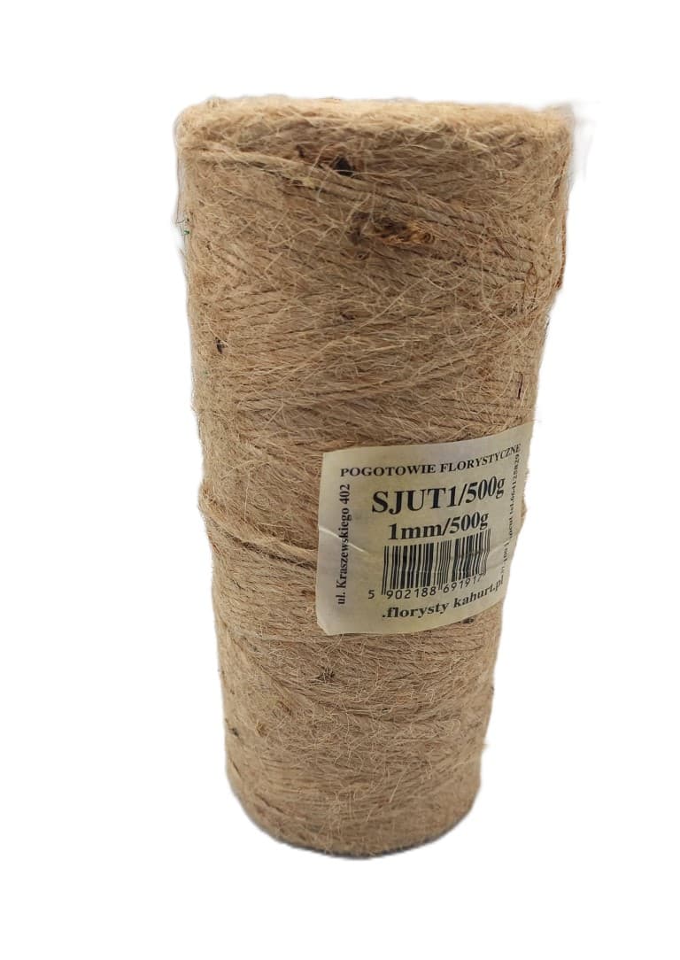 Sznurek jutowy, śr 1mm/414mb/500 gram, naturalny