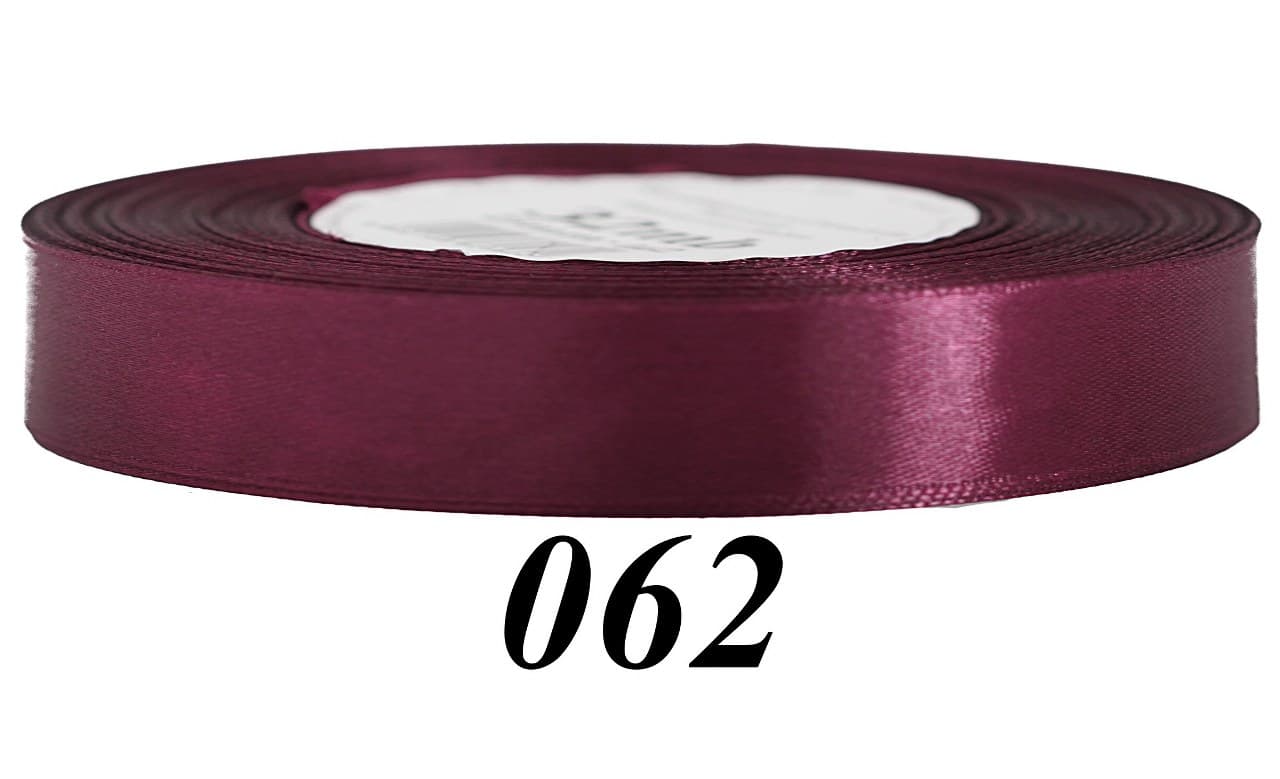 Wstążka satynowa 12mm/32mb, ciemnobordowa