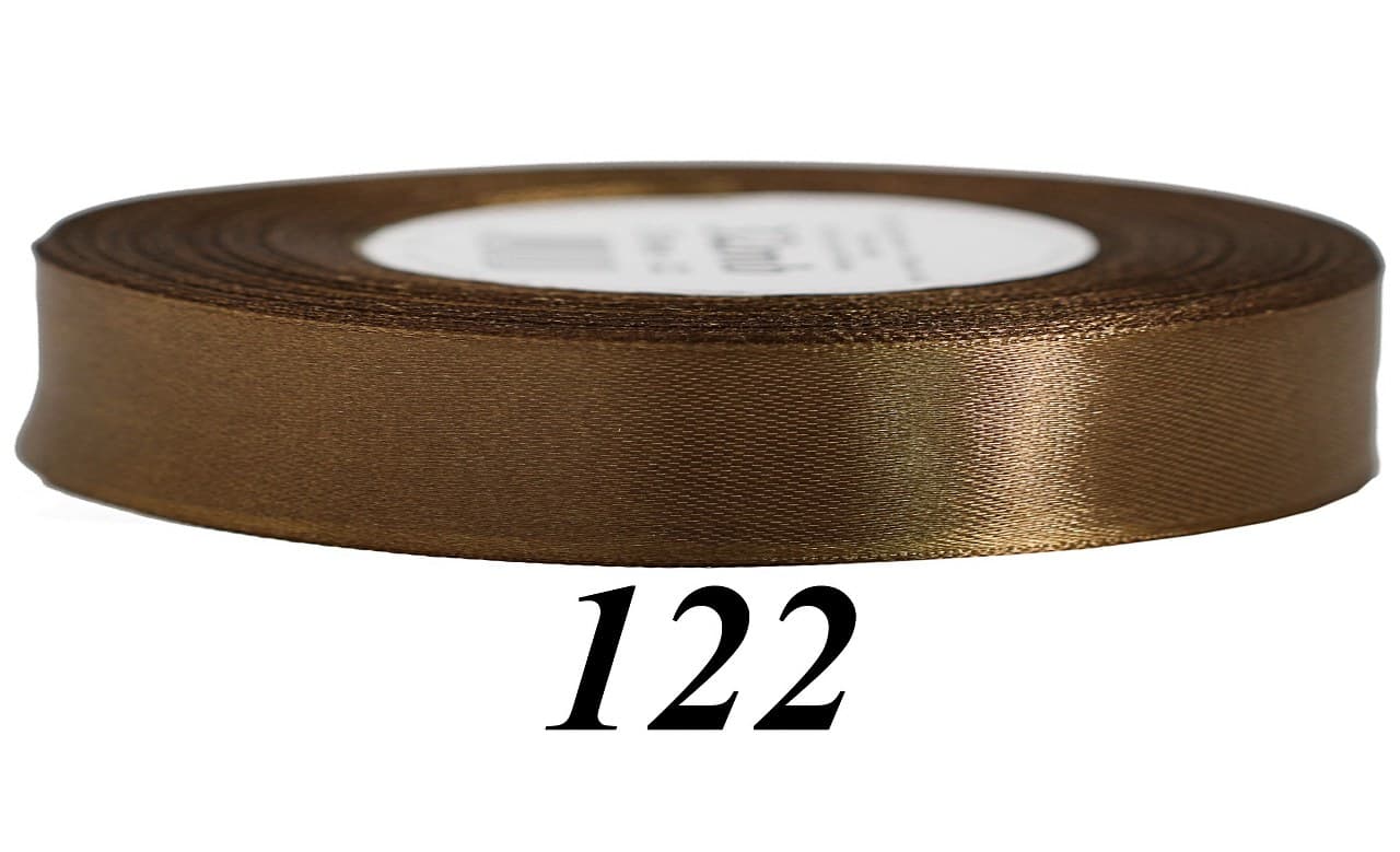 Wstążka satynowa 12mm/32mb, ciemnobrązowa