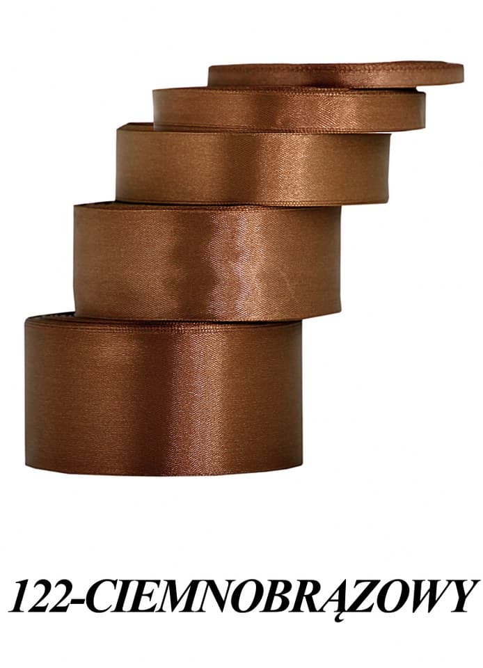 Wstążka satynowa 12mm/32mb, ciemnobrązowa