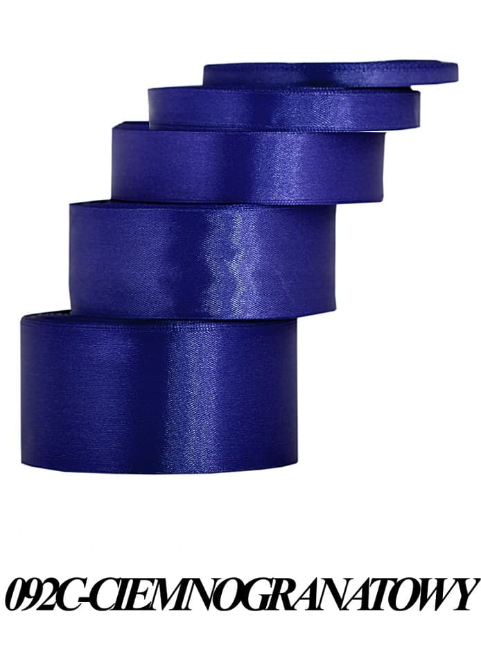 Wstążka satynowa 12mm/32mb, ciemnogranatowa