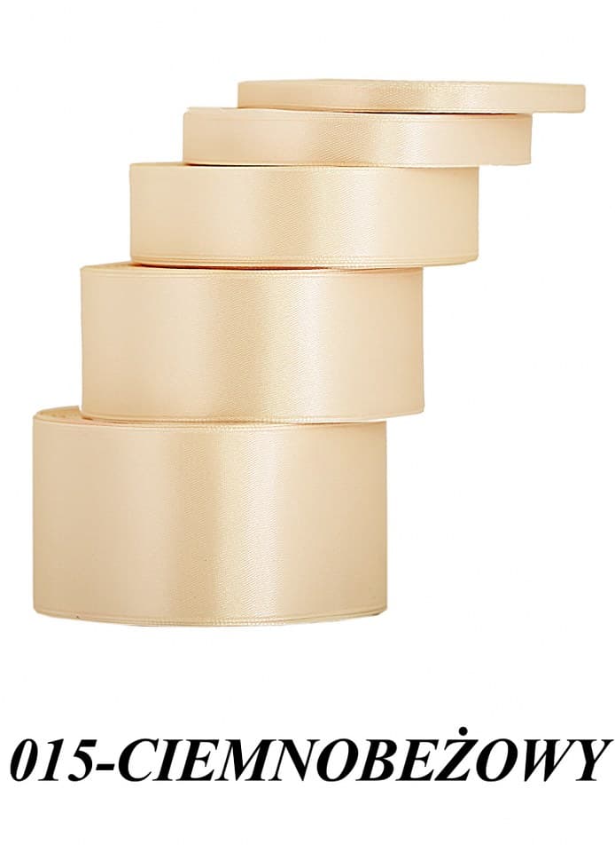 Wstążka satynowa 12mm/32mb, ciemny beż